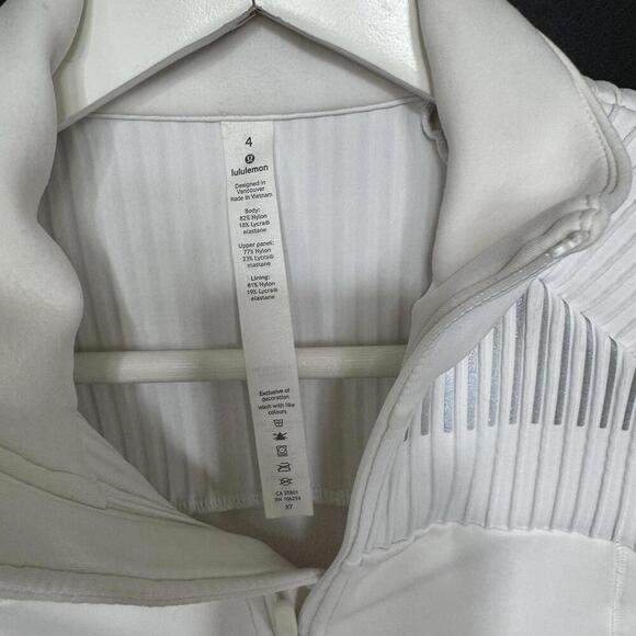 Lululemon Jacket Womens 4 Or Small White Zip Active Athletic Running Full Zip - Picture 2 of 4